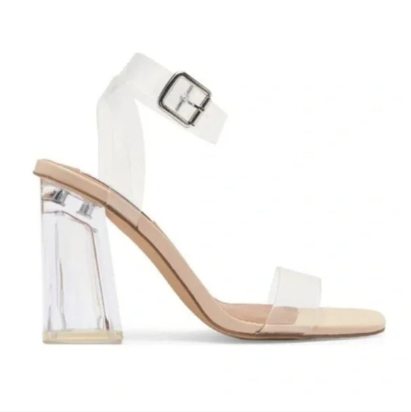 Steve Madden - HUNDRED CLEAR BLOCK HEEL SANDAL - Picture 8 of 8